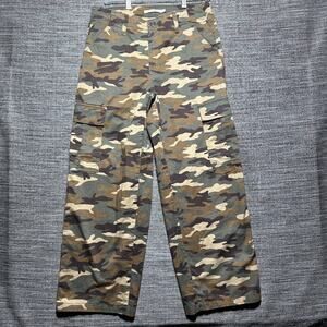 Levi's 94' Baggy Pants Women's Size 27 Green Camouflage Y2K Cargo Style